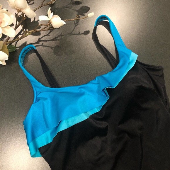 Vintage Sirena Bullet Bra Ruffle Modesty Apron Double Front One Piece Swimsuit - Picture 2 of 16